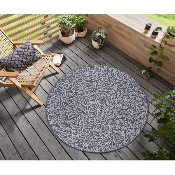 Antracitovosivý okrúhly koberec ø 120 cm Twig – Hanse Home-image-1