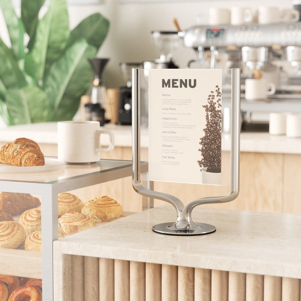 Kovový stojací rámček v striebornej farbe 18x25 cm Wishbone – Umbra-image-1