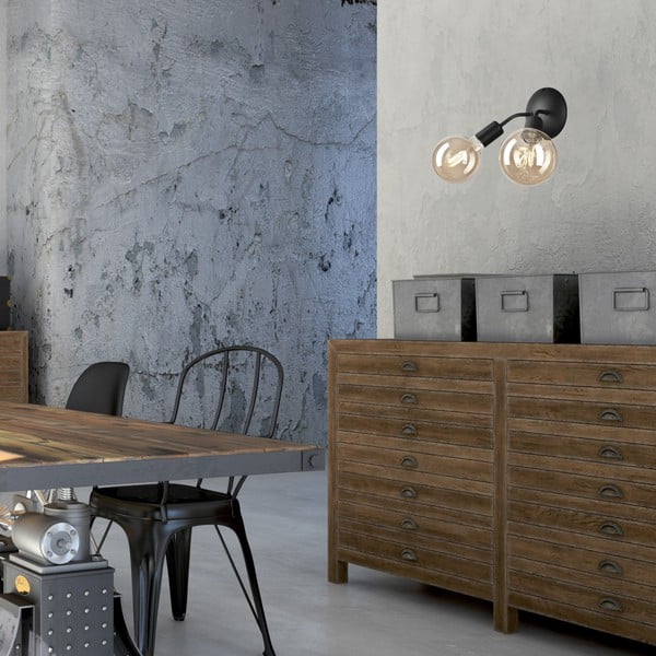 Čierne nástenné svietidlo Viggo – LAMKUR-image-2