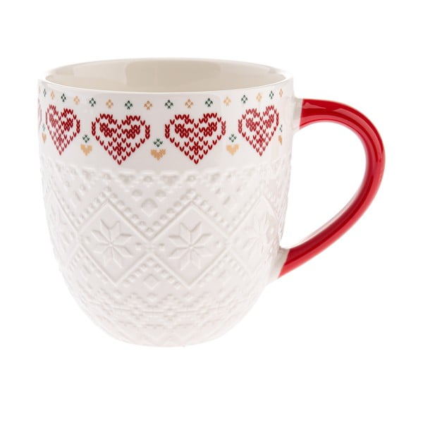 Biely porcelánový hrnček s vianočným motívom 630 ml Knitting – Dakls