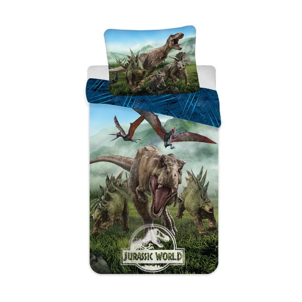 Bavlnená detská obliečka na jednolôžko 140x200 cm Jurassic World – Jerry Fabrics