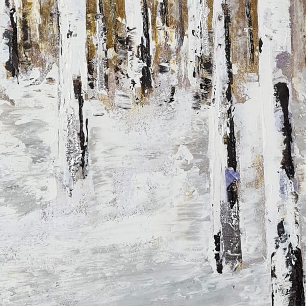 Ručne maľovaný obraz 70x70 cm Birch Wood – Wallity-image-2