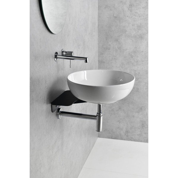 Čierny oceľový závesný podstavec pod umývadlo 30x7 cm Tetris – Sapho-image-2