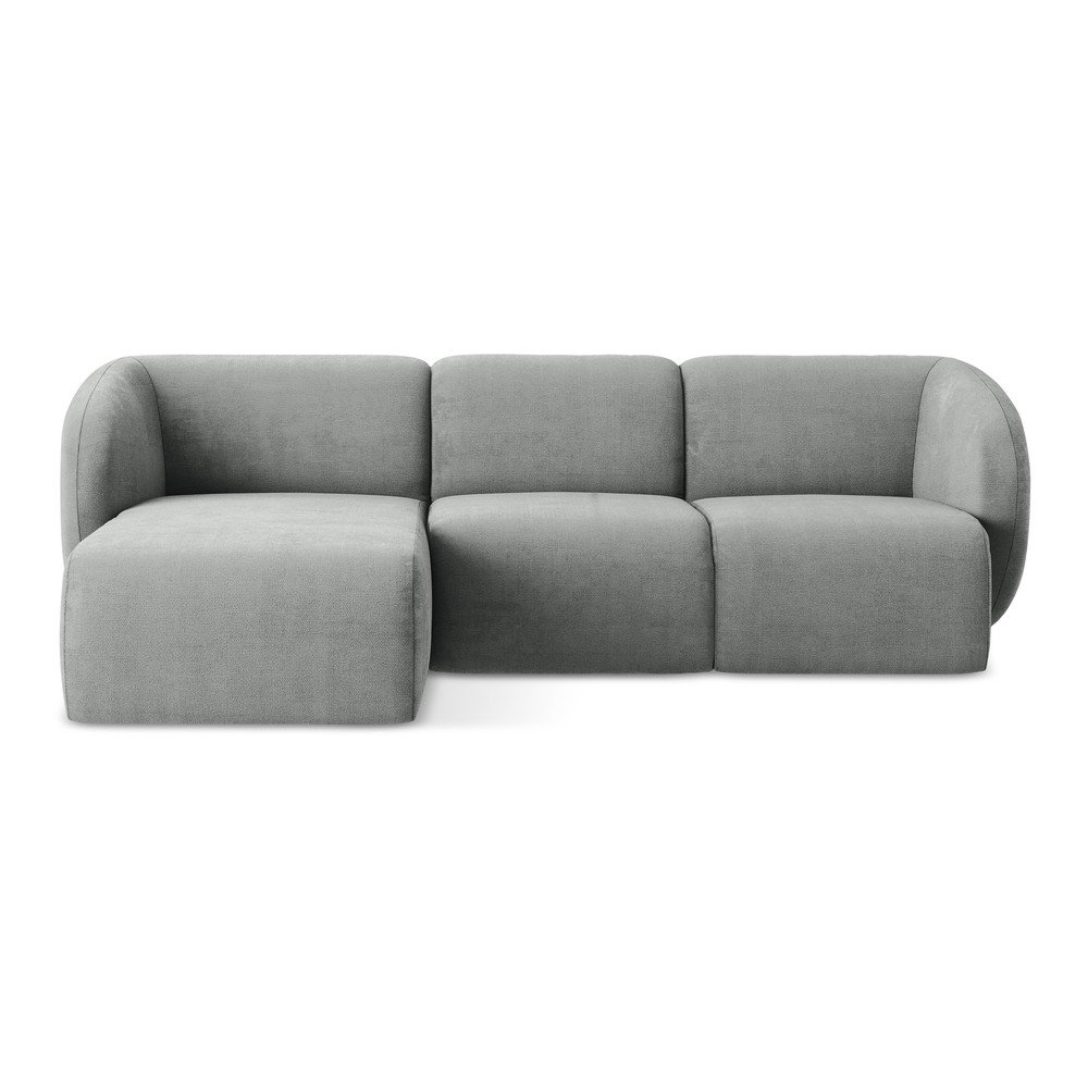 Sivá ženilková rohová pohovka (ľavý roh/s leňoškou) Lani – Makamii