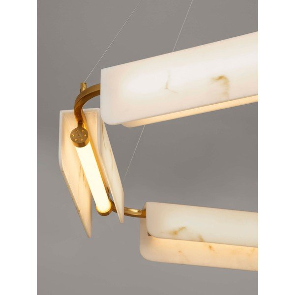 Krémovobiele/v mosadznej farbe LED závesné svietidlo v dekore mramoru so stmievačom ø 93 cm Aider – Nova Luce-image-2