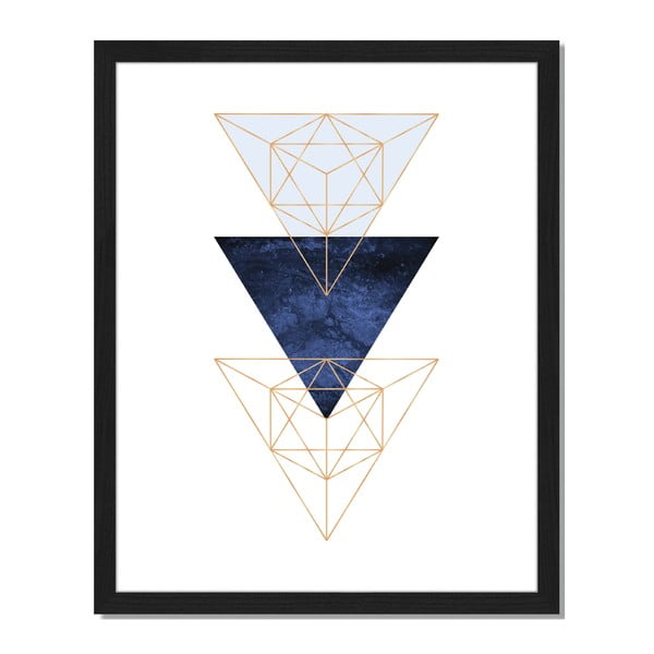 Obraz v ráme Liv Corday Provence Geo Triangles, 40 x 50 cm