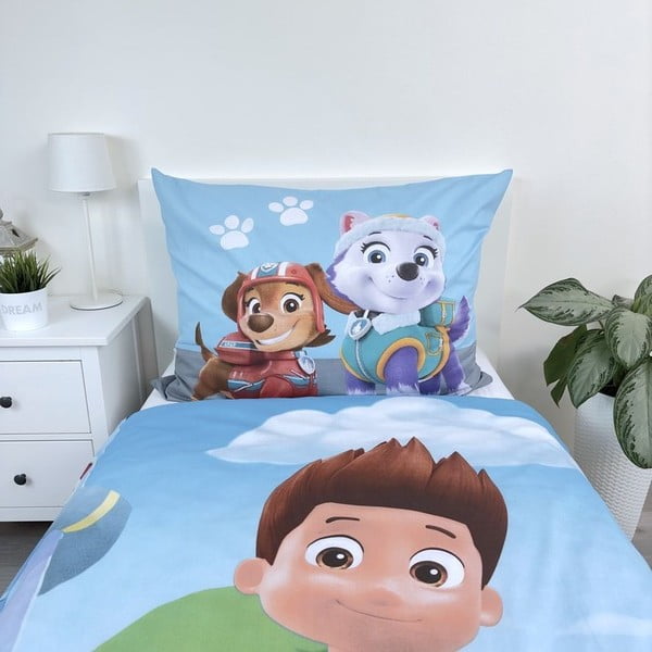 Modré bavlnené detské obliečky na jednolôžko 140x200 cm Paw Patrol – Jerry Fabrics-image-4