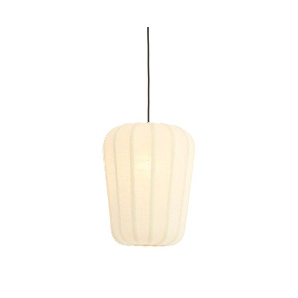Biele závesné svietidlo s textilným tienidlom ø 10 cm Bibury – Light & Living-image-1