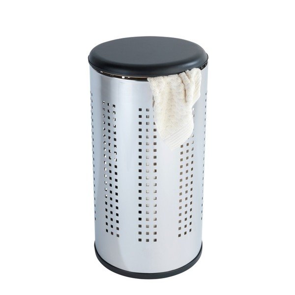 Taburetka s úložným priestorom v striebornej farbe Wenko Bergamo, 46 l-image-1