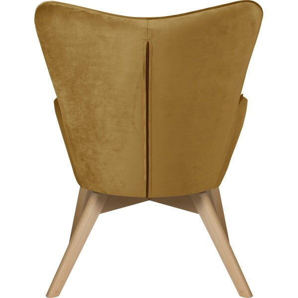 Zamatové kreslo v horčicovej farbe Niko – Ropez-image-4