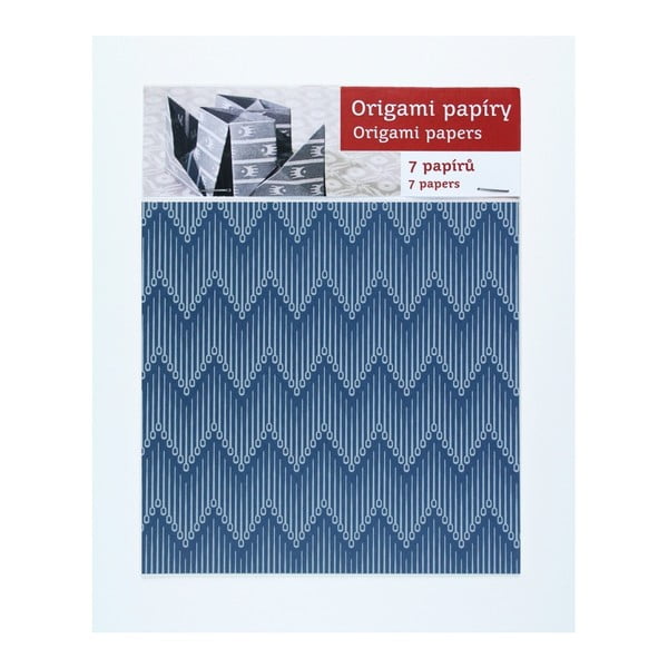 Modro-biele origami papiere Calico