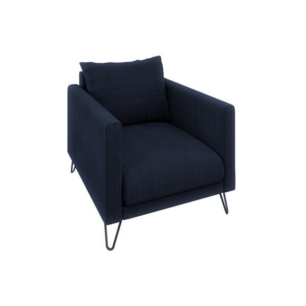 Tmavomodré ženilkové kreslo Freya – Ropez