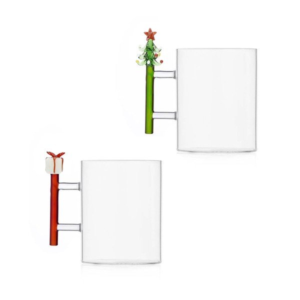 Sklenené hrnčeky v súprave 2 ks s vianočným motívom 450 ml Long Live Xmas – Brandani