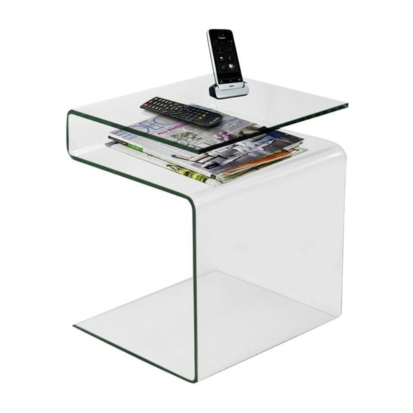 Variabilný sklenený odkladací stolík so stojanom na časopisy Evergreen House Esidra-image-2