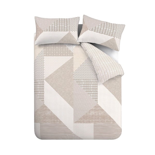 Béžové obliečky na dvojlôžko 200x200 cm Larsson Geo – Catherine Lansfield-image-2