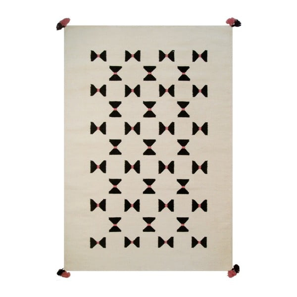 Ručne tkaný vlnený koberec Art For Kids Bow Tie, 110 × 160 cm