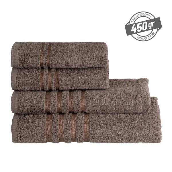 Hnedá froté bavlnená osuška 70x140 cm Simple – Casa Selección-image-4