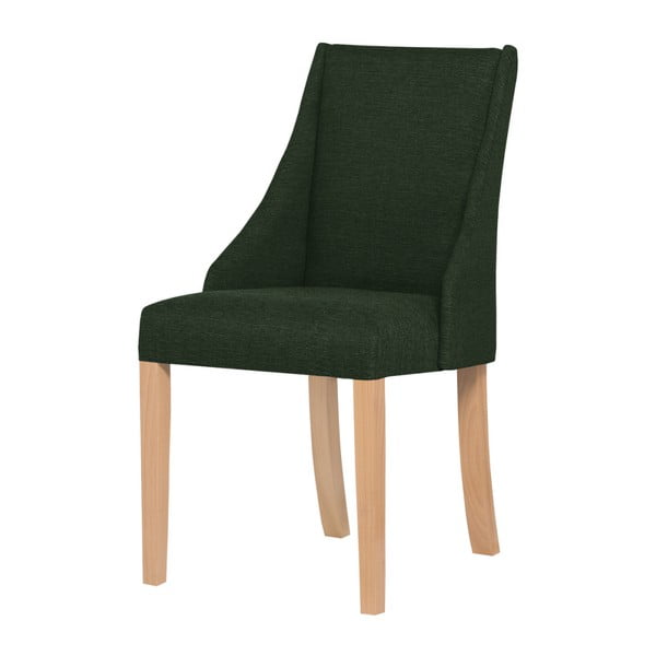 Tmavozelená stolička s hnedými nohami Ted Lapidus Maison Absolu

