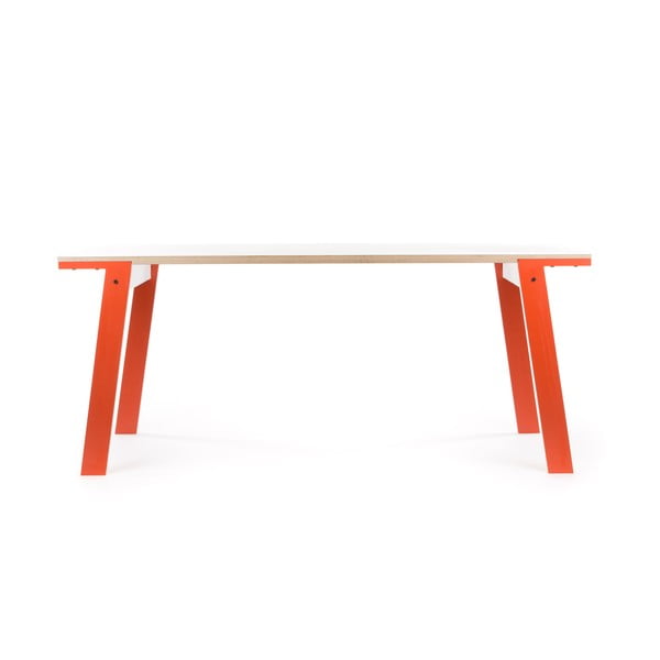 Oranžový jedálenský/pracovný stôl rform Flat, doska 200 x 90 cm