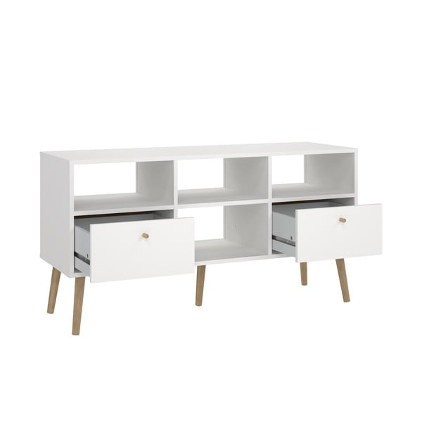Biely TV stolík 117x61 cm Bodo – Tvilum-image-4
