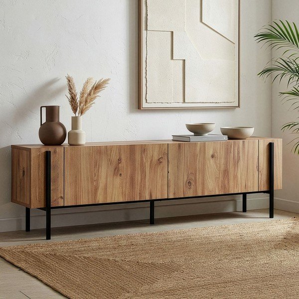 TV stolík v dekore borovice v prírodnej farbe 180x45x30 cm Nexus – Kalune Design-image-1
