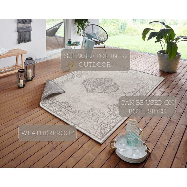 Sivo-krémový vonkajší koberec NORTHRUGS Cebu, 160 x 230 cm-image-4