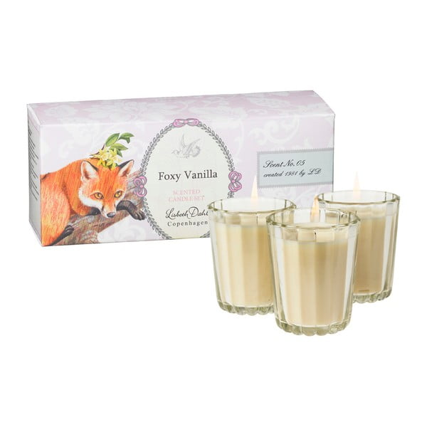 Sada 3 vonných sviečok Foxy Vanilla od Lisbeth Dahl