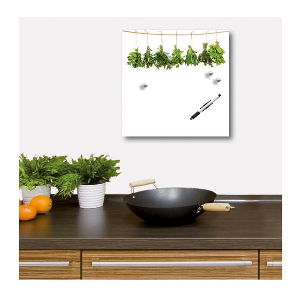Magnetická tabuľa Hanging Herbs, 30x30 cm