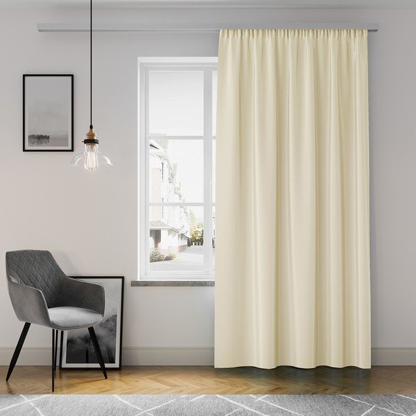 Béžový záves AmeliaHome Pleat, 140 x 250 cm-image-1