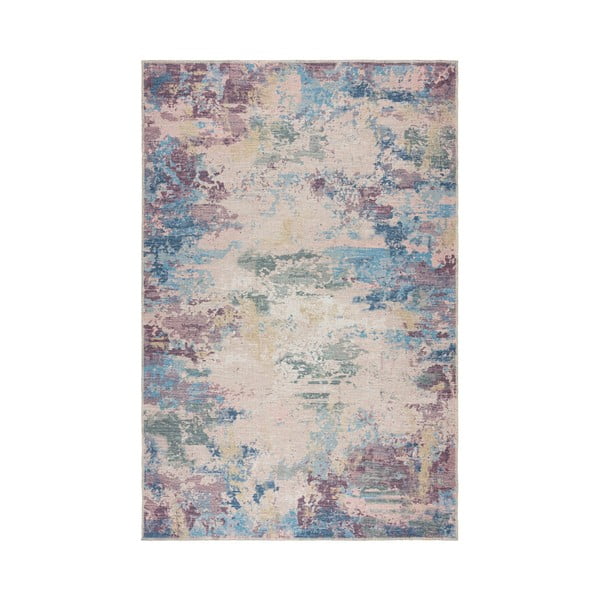 Modro-fialový umývateľný koberec s prímesou recyklovaných vlákien 80x150 cm Reid – Flair Rugs