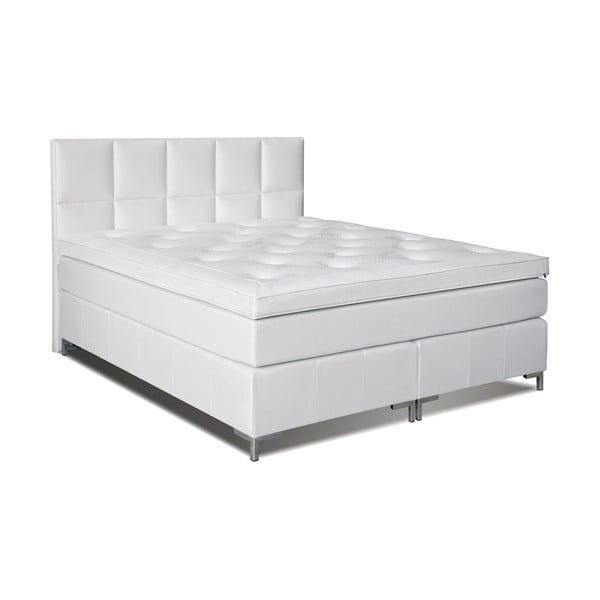 Biela posteľ s matracom Gemega Delux, 140x200 cm