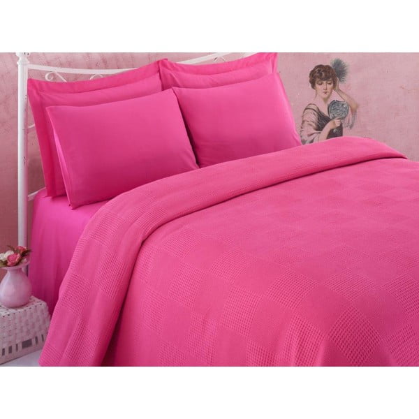Prikrývka na posteľ Dama Fuchsia, 160x230 cm
