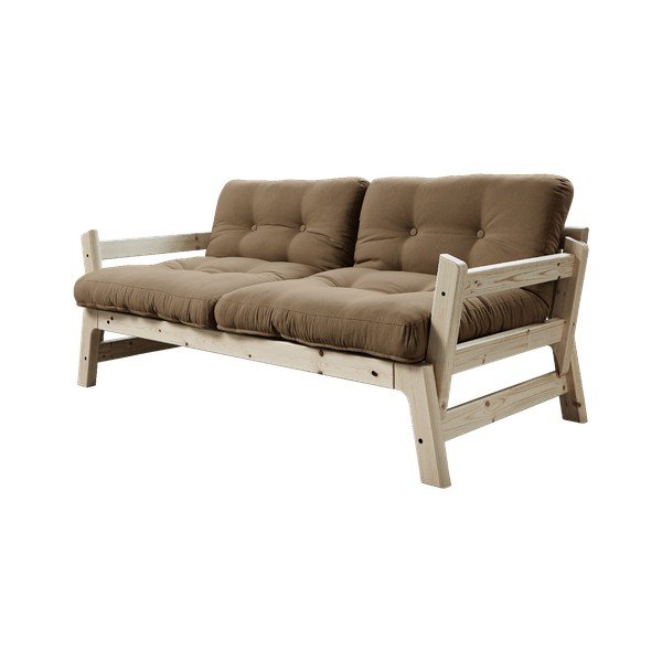 Rozkladacia pohovka s hnedým poťahom Karup Design Step Natural/Mocca-image-1