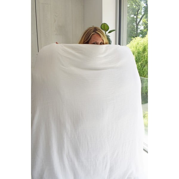 Biele mušelínové obliečky na dvojlôžko 200x200 cm Plain Muslin – Butter Kings-image-4