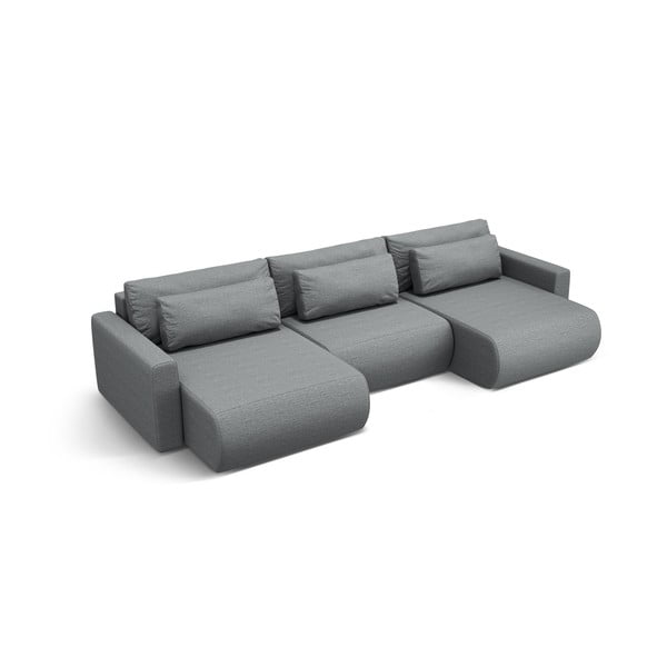 Sivá rozkladacia rohová pohovka s úložným priestorom (do "U") Belfast – Cosmopolitan Design-image-1