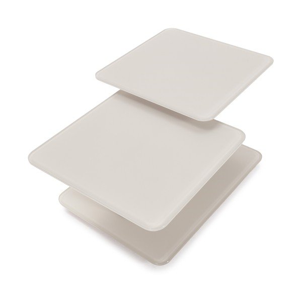 Krémovobiely sklenený konferenčný stolík 54x115 cm Elvi – Marckeric-image-3