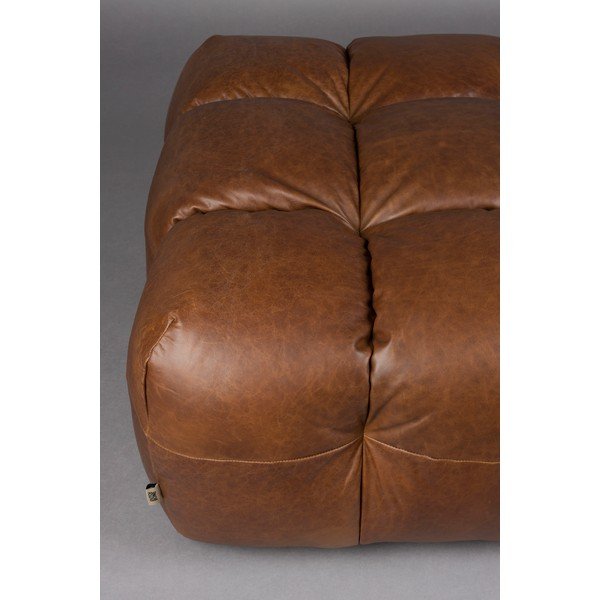 Hnedá kožená modulárna podnožka Hackman – Dutchbone-image-4