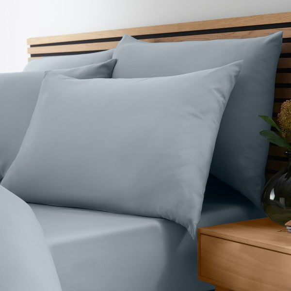 Modrosivá napínacia plachta z mikrovlákna 135x190 cm So Soft Easy Iron – Catherine Lansfield-image-1