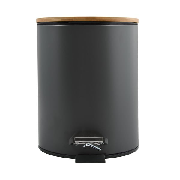 Tmavosivý nášľapný oceľový odpadkový kôš 5 l Adonis – Spirella-image-3