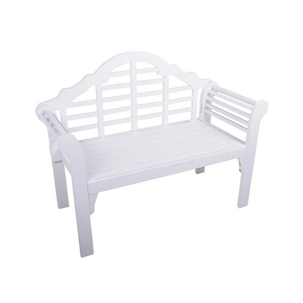 Biela drevená záhradná lavica Pattaya – Garden Pleasure