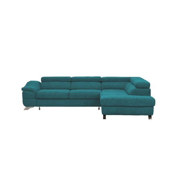 Tyrkysová rozkladacia rohová pohovka Windsor & Co Sofas Gamma, pravý roh