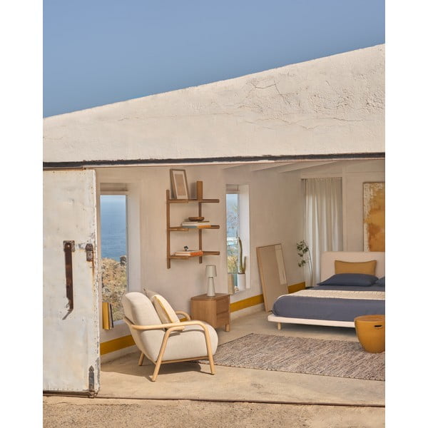 Béžová čalúnená dvojlôžková posteľ 180x200 cm Odum – Kave Home-image-4