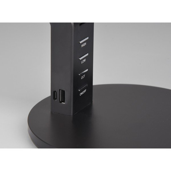 Matne čierna LED stolová lampa so stmievačom (výška  40 cm) Ava – Trio-image-3