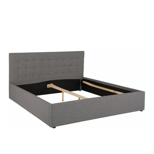 Sivá dvojlôžková posteľ Støraa Ajay, 180 × 200 cm