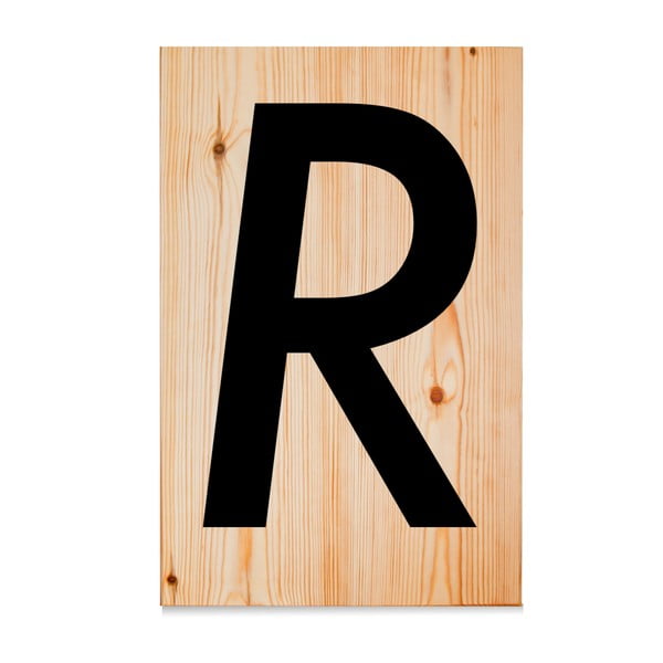 Drevená ceduľa Letters R