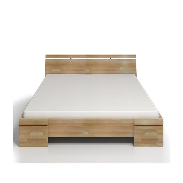 Dvojlôžková posteľ z bukového dreva s úložným priestorom Skandica Sparta Maxi, 140 × 200 cm