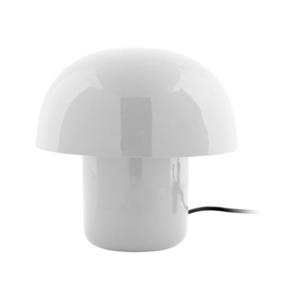 Biela stolová lampa s kovovým tienidlom (výška 20 cm) Fat Mushroom – Leitmotiv