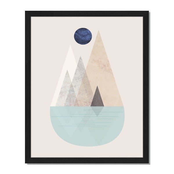 Obraz v ráme Liv Corday Scandi Blue Moon, 40 x 50 cm