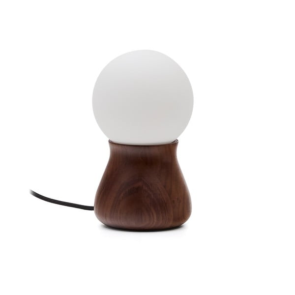 Tmavohnedá stolová lampa z kaučukového dreva (výška 26 cm) Okeni – Kave Home