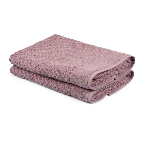 Sada 2 svetloružových uterákov zo 100% bavlny Mosley, 50 × 80 cm